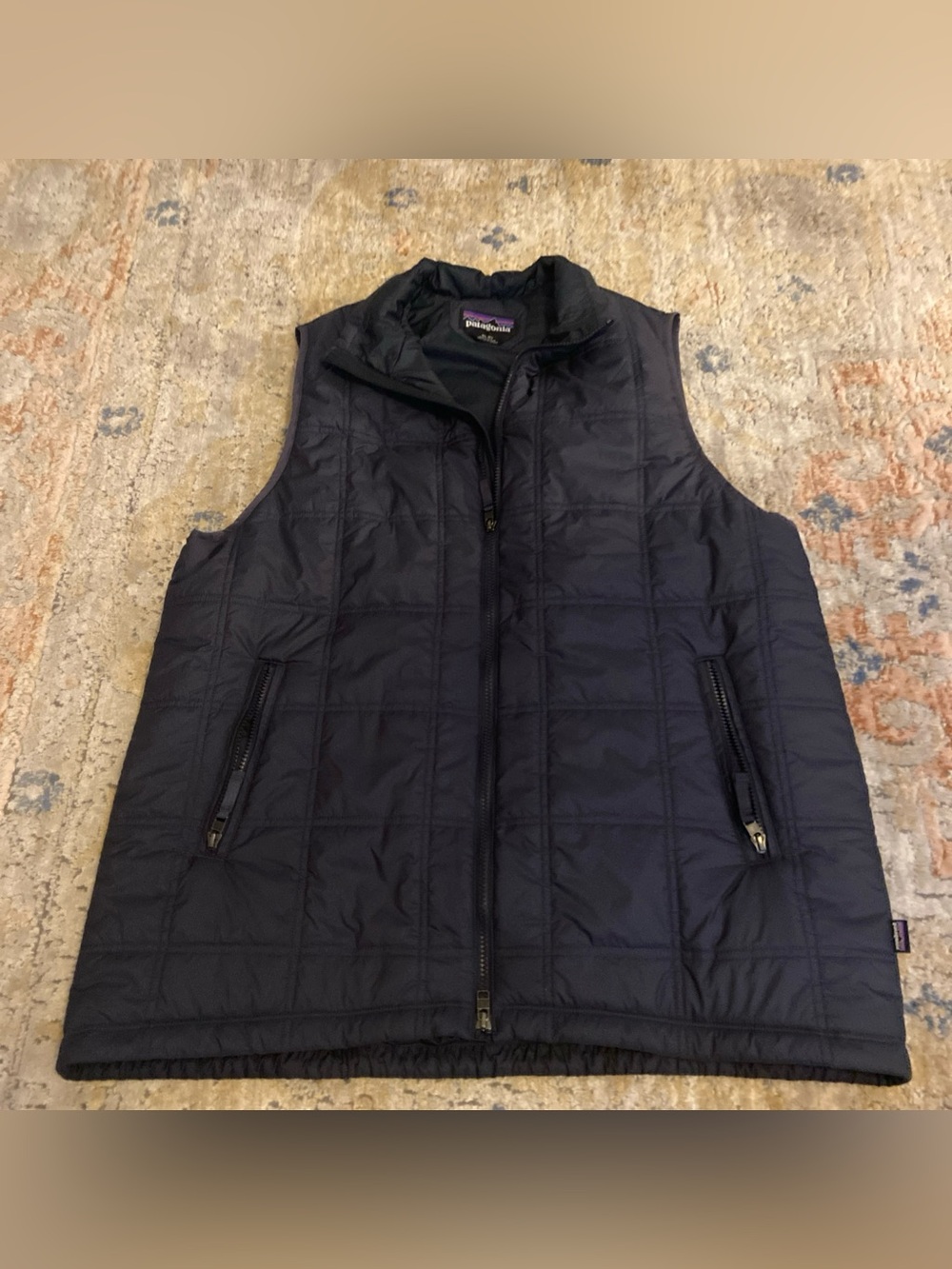 Patagonia Vest Womens XL Blue Full Zip Lost Canyon Puffer Quilted Outdoor